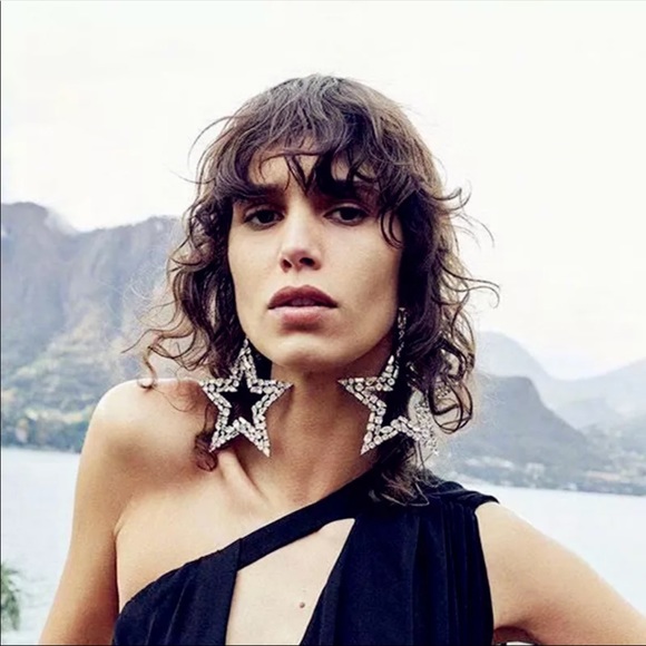 *NEW* Women’s Big Star Rhinestones Crystal Earring - Picture 4 of 4